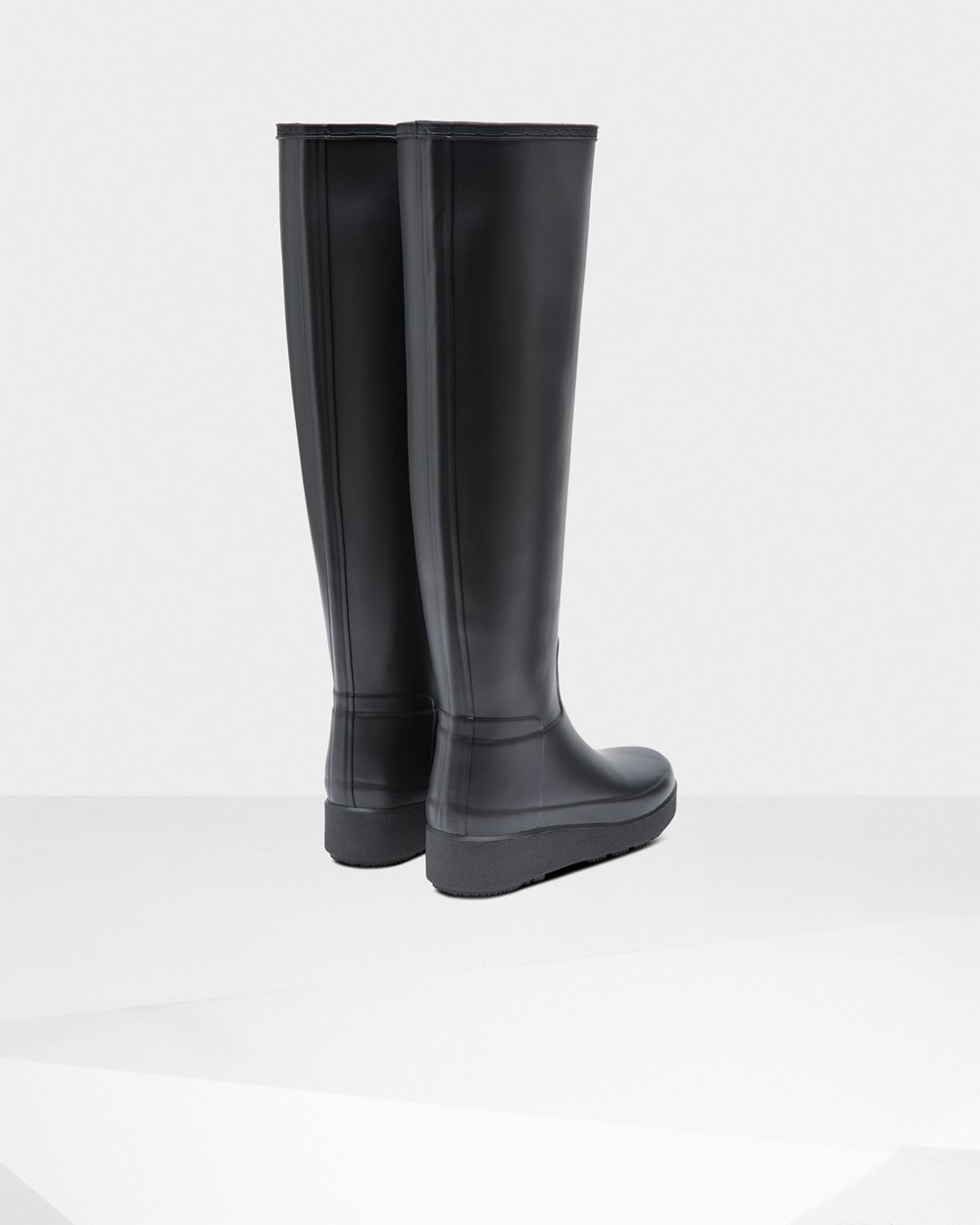 Hunter Mujer Refined Slim Fit Knee-High - Botas Creeper Negras - 659-MHAIRB